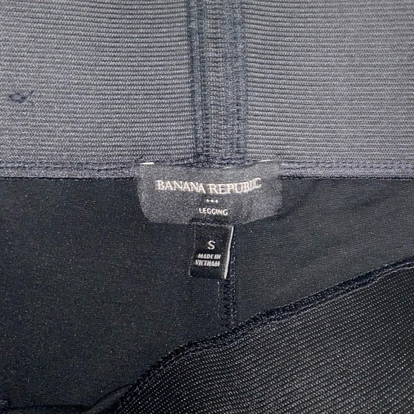 Banana Republic Leggings Zipper Pockets Wide Band Black Size Small - Picture 3 of 6